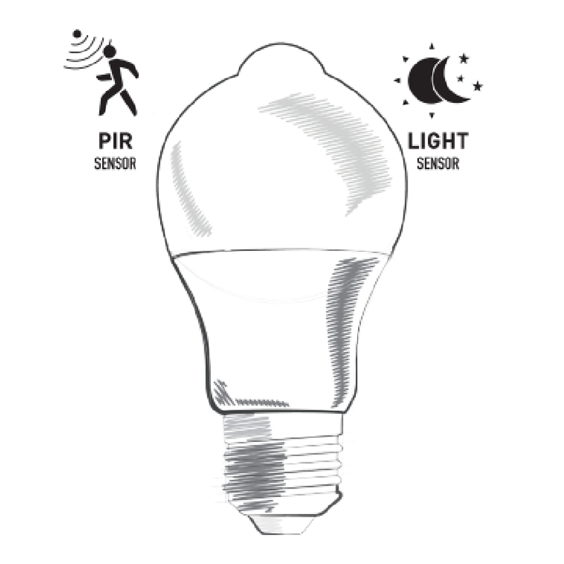 A60 PIR bevegelsessensor LED-pærer